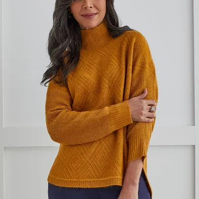 SOLID MOCK NECK SWEATER